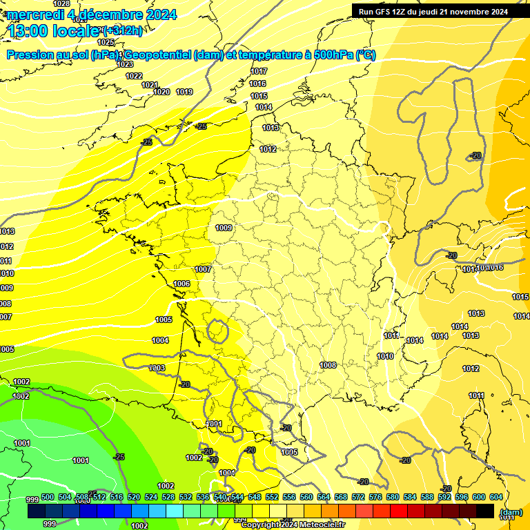 Modele GFS - Carte prvisions 