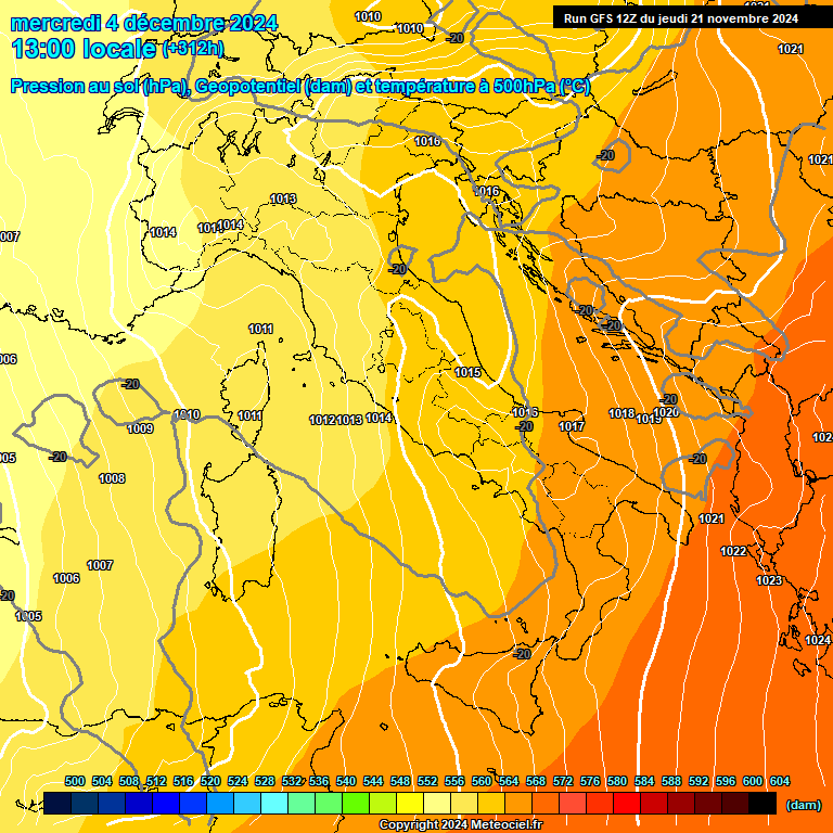 Modele GFS - Carte prvisions 