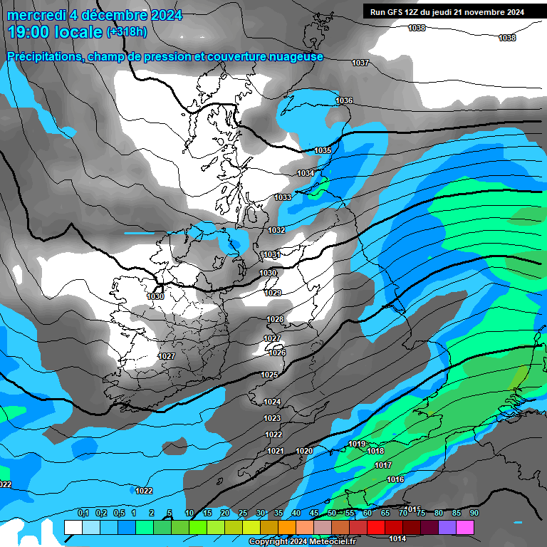 Modele GFS - Carte prvisions 