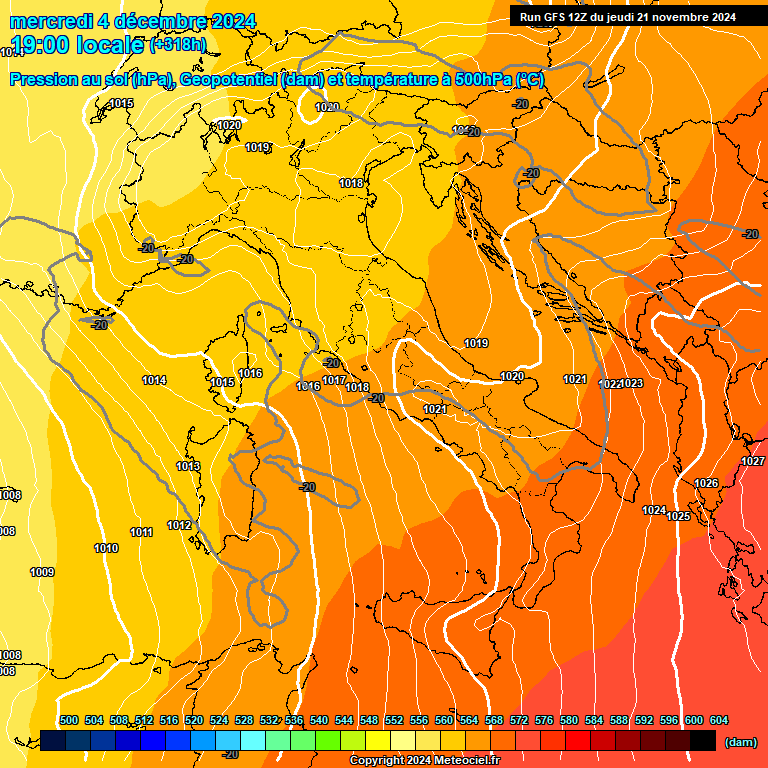 Modele GFS - Carte prvisions 