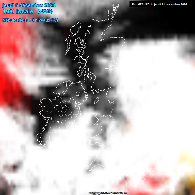 Modele GFS - Carte prvisions 