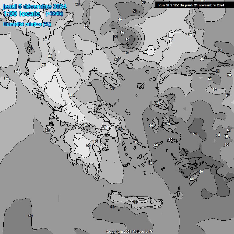 Modele GFS - Carte prvisions 