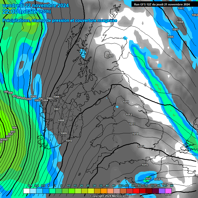 Modele GFS - Carte prvisions 