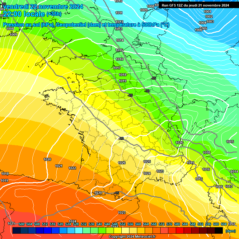 Modele GFS - Carte prvisions 