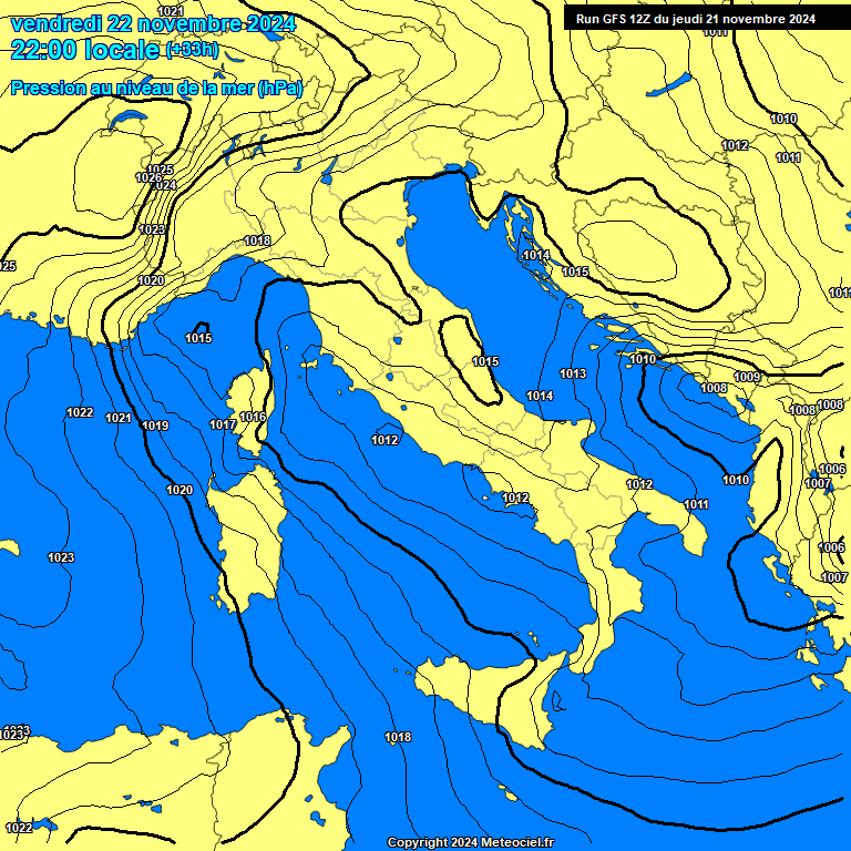 Modele GFS - Carte prvisions 