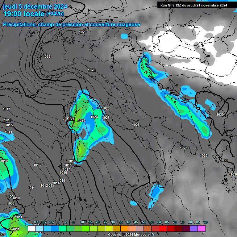 Modele GFS - Carte prvisions 