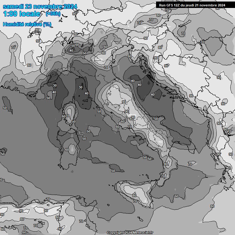 Modele GFS - Carte prvisions 