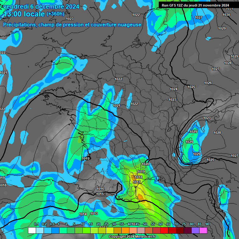 Modele GFS - Carte prvisions 