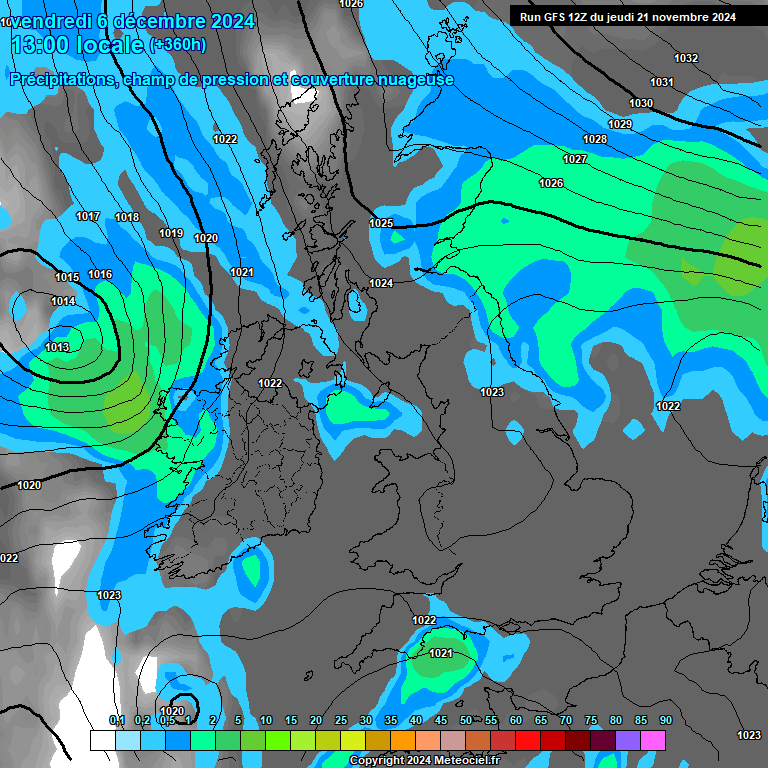 Modele GFS - Carte prvisions 