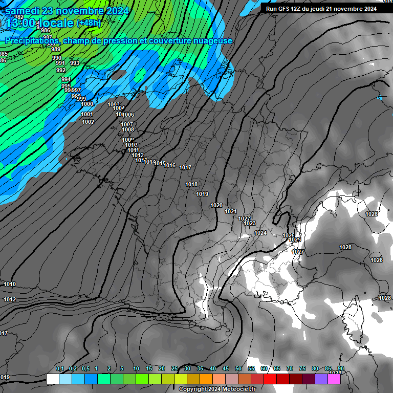 Modele GFS - Carte prvisions 