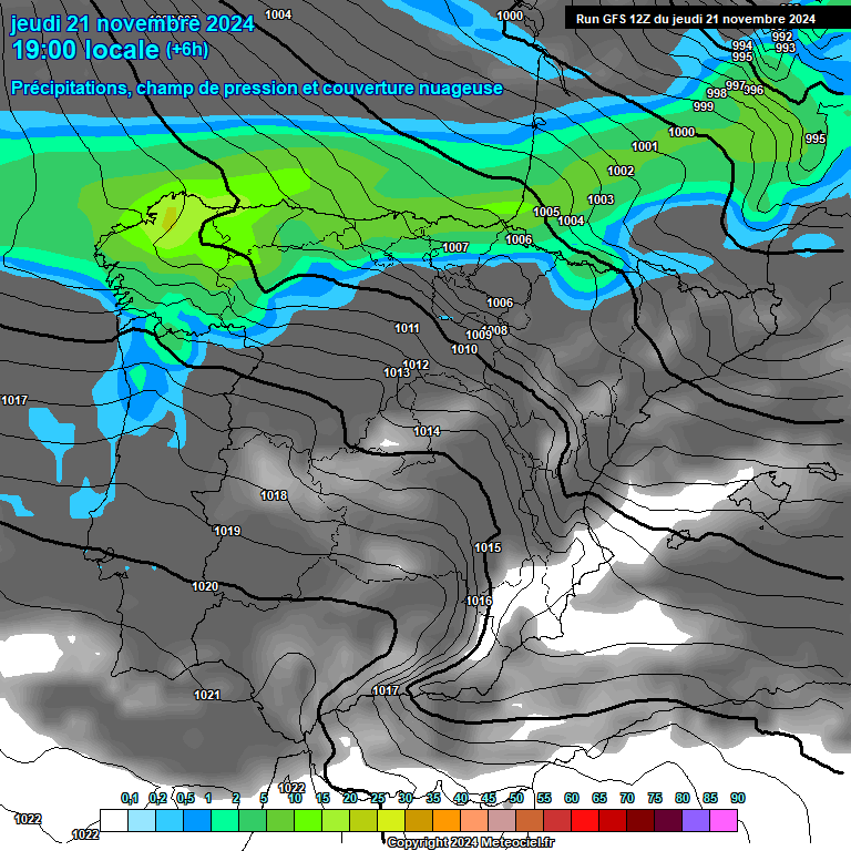 Modele GFS - Carte prvisions 