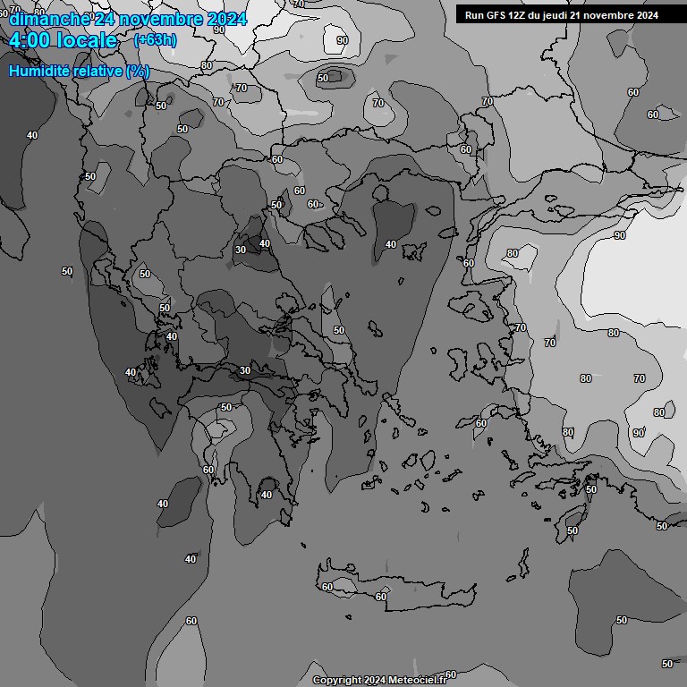 Modele GFS - Carte prvisions 