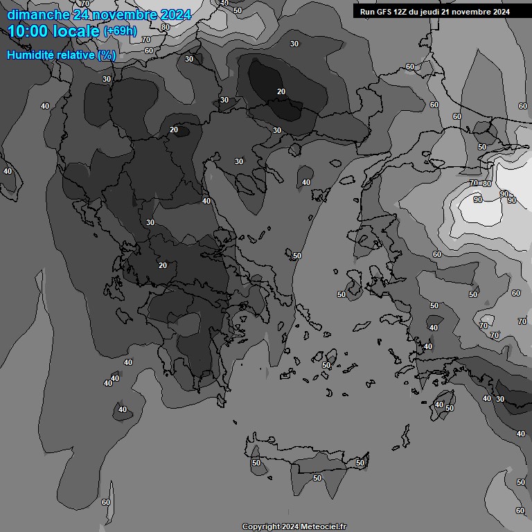 Modele GFS - Carte prvisions 