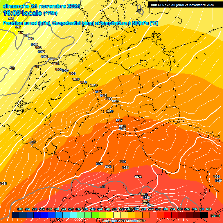 Modele GFS - Carte prvisions 