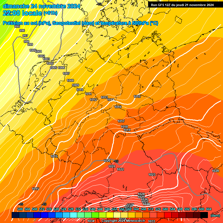 Modele GFS - Carte prvisions 