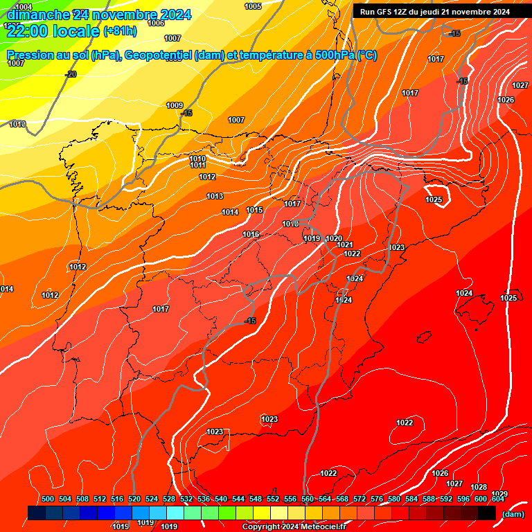 Modele GFS - Carte prvisions 