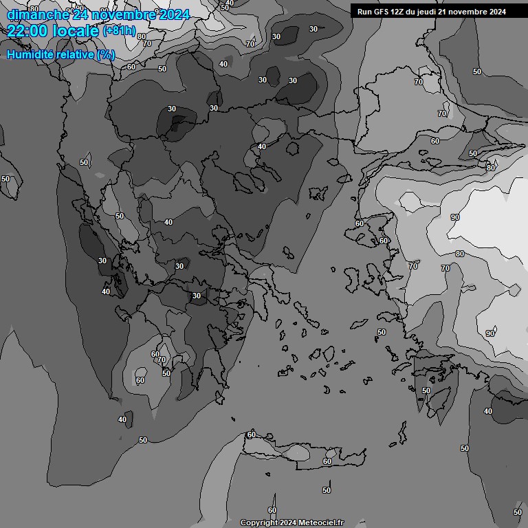 Modele GFS - Carte prvisions 