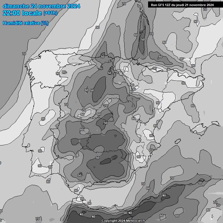 Modele GFS - Carte prvisions 