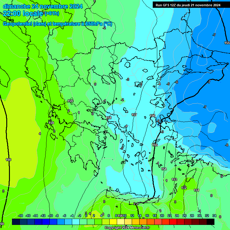 Modele GFS - Carte prvisions 