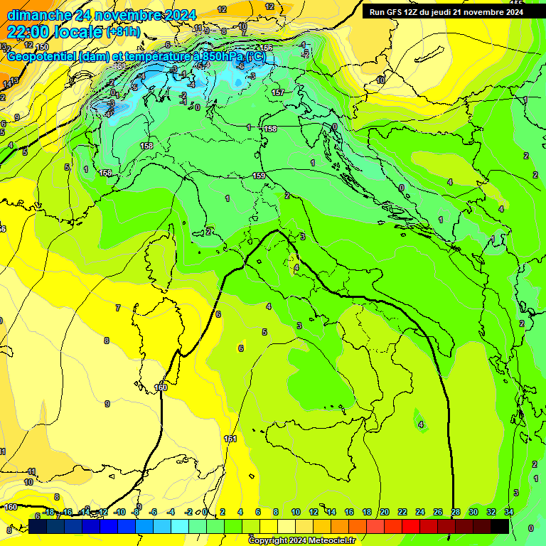 Modele GFS - Carte prvisions 