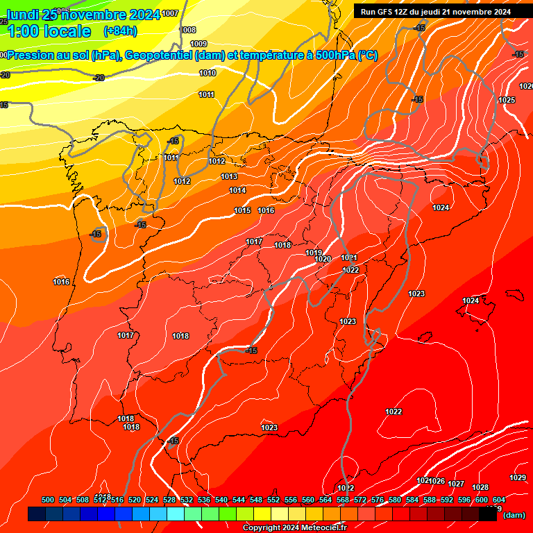 Modele GFS - Carte prvisions 