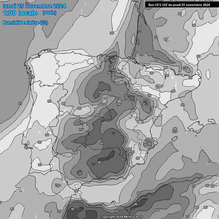 Modele GFS - Carte prvisions 