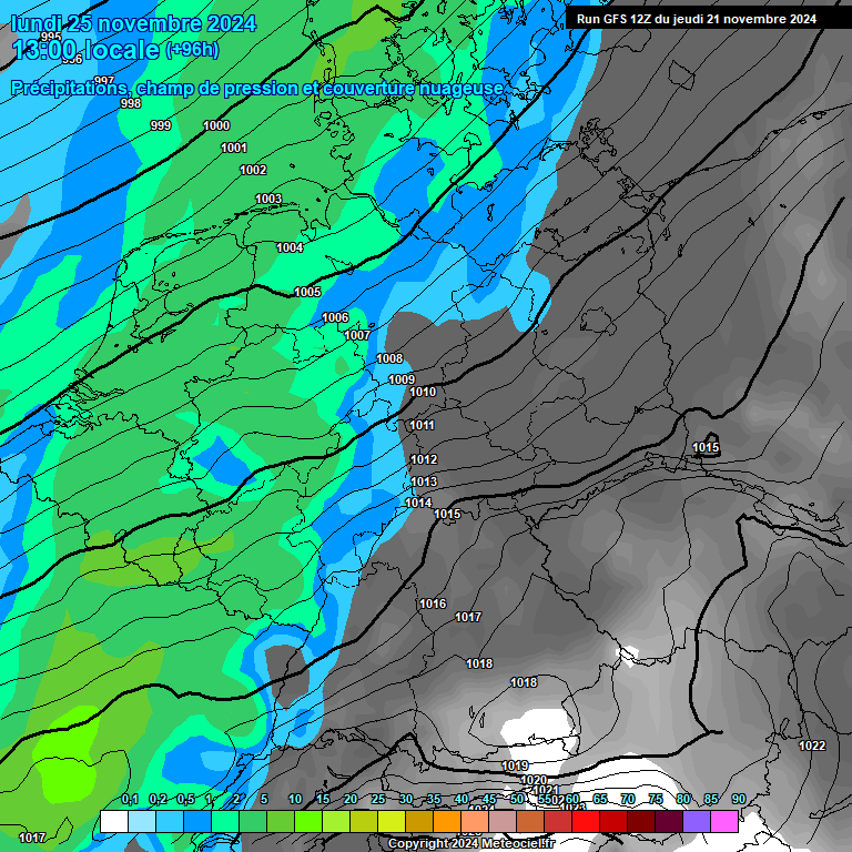 Modele GFS - Carte prvisions 