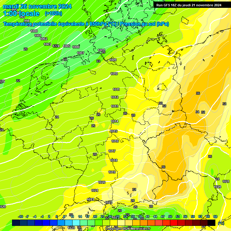 Modele GFS - Carte prvisions 