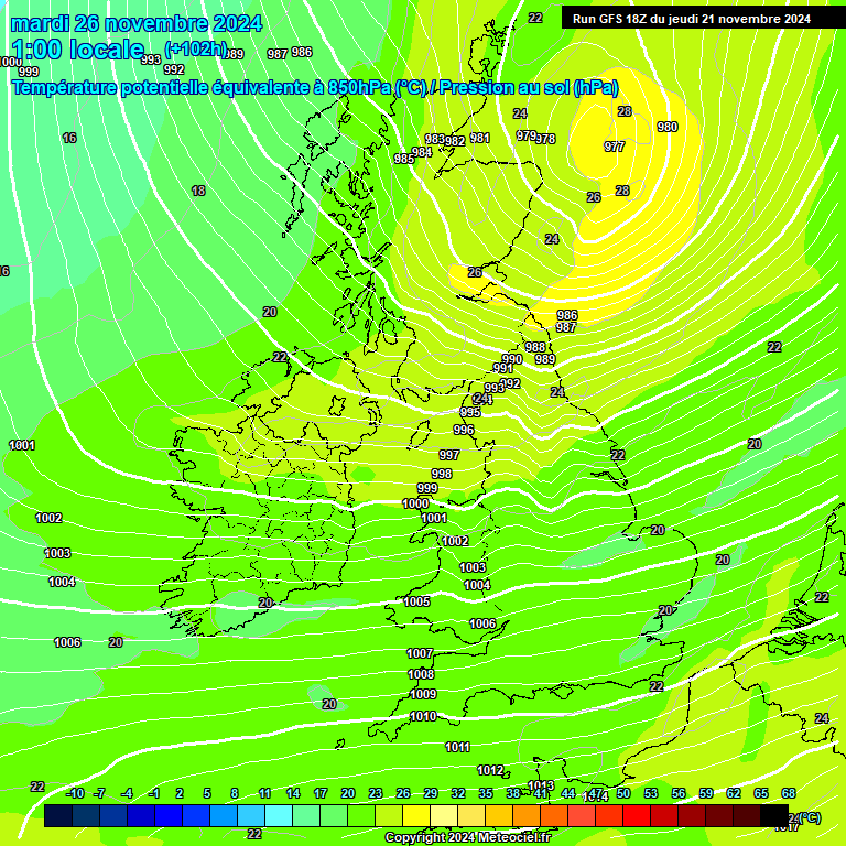 Modele GFS - Carte prvisions 