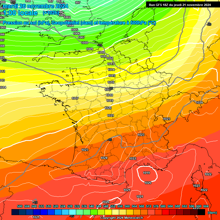 Modele GFS - Carte prvisions 