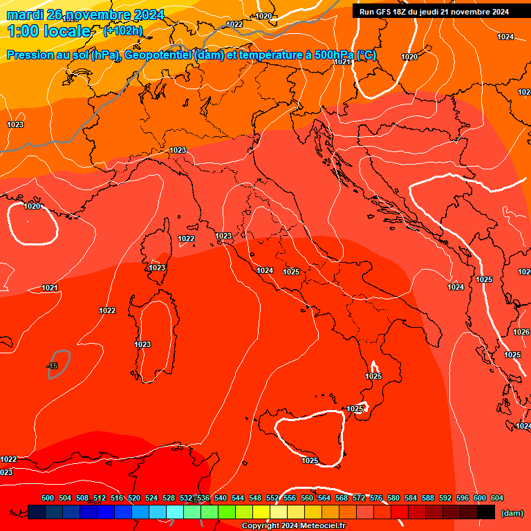 Modele GFS - Carte prvisions 