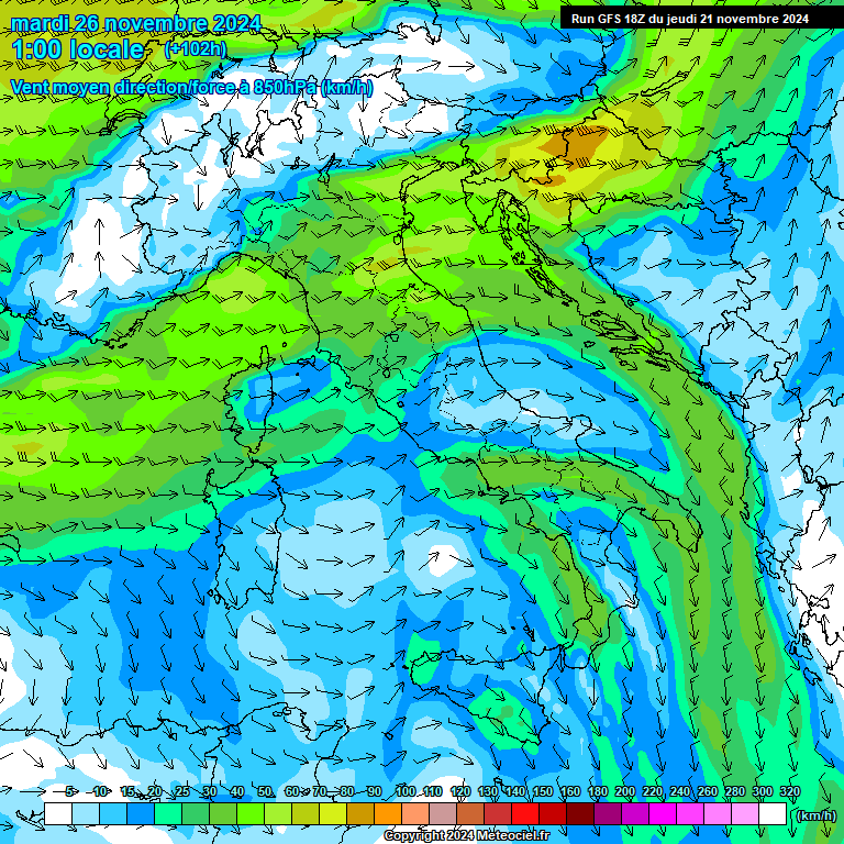 Modele GFS - Carte prvisions 