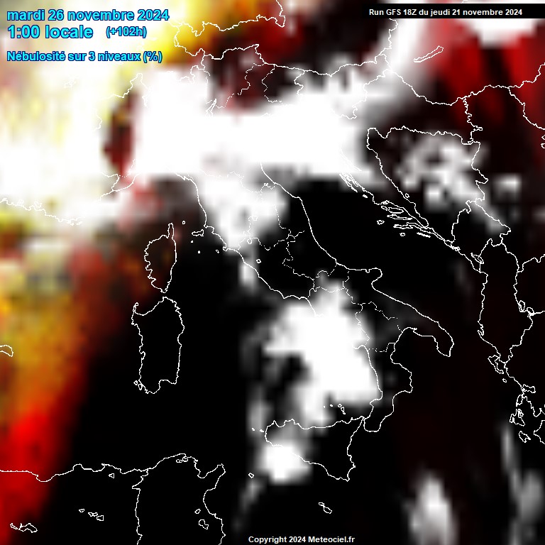 Modele GFS - Carte prvisions 