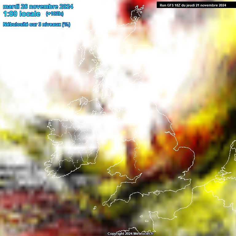 Modele GFS - Carte prvisions 