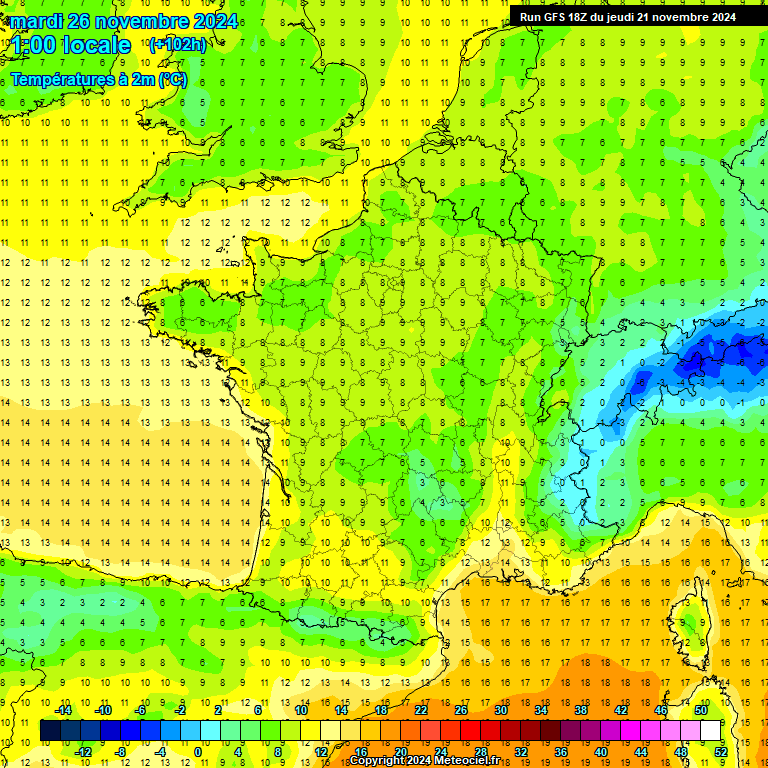 Modele GFS - Carte prvisions 