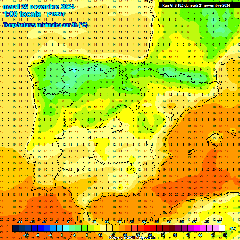 Modele GFS - Carte prvisions 