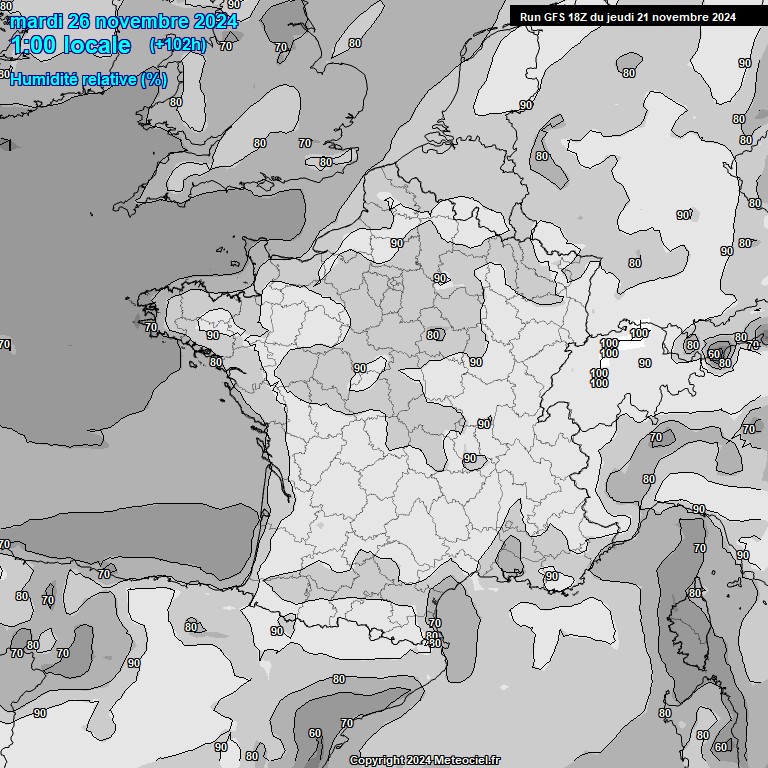 Modele GFS - Carte prvisions 