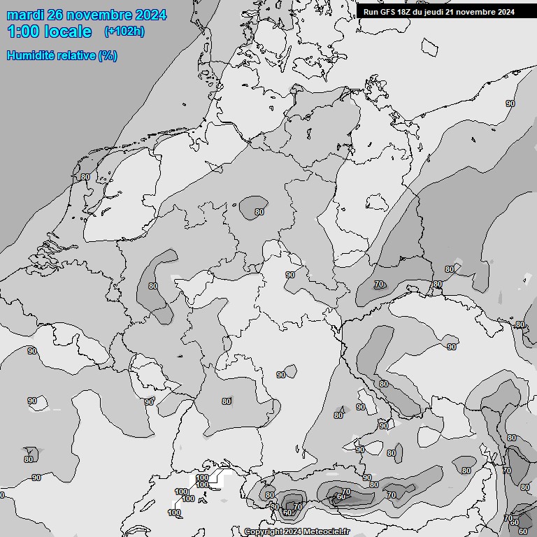 Modele GFS - Carte prvisions 