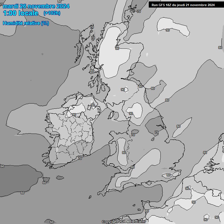 Modele GFS - Carte prvisions 