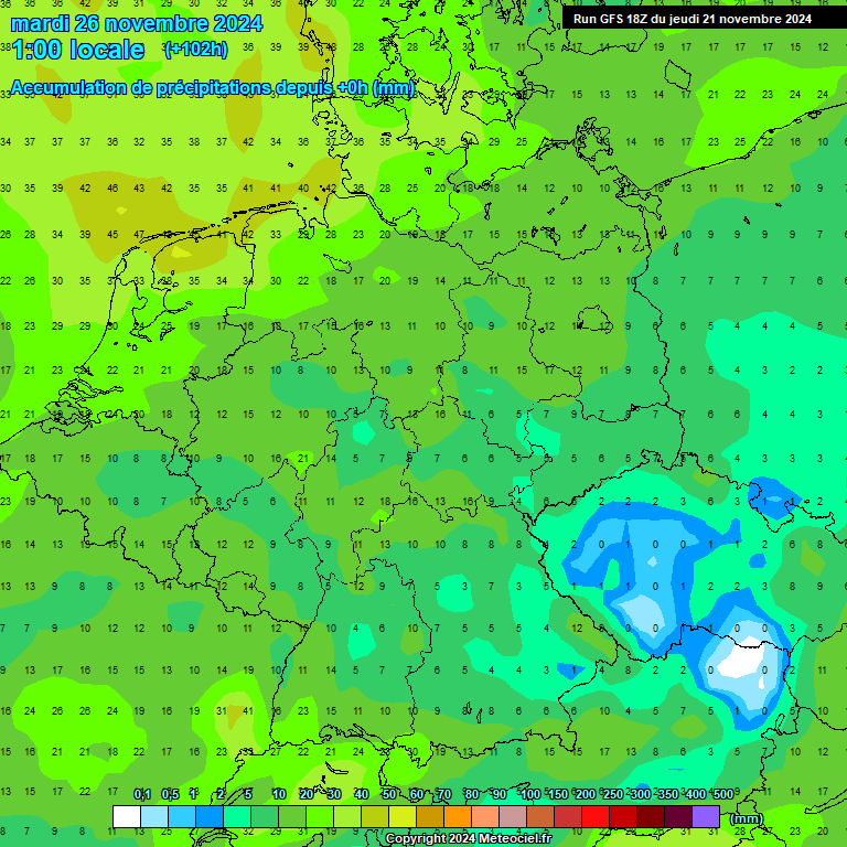 Modele GFS - Carte prvisions 