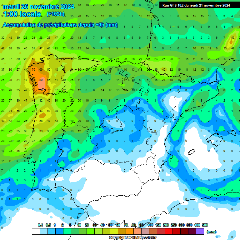 Modele GFS - Carte prvisions 