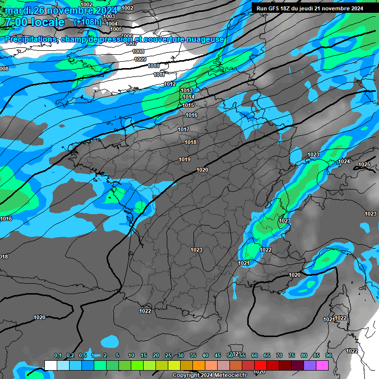 Modele GFS - Carte prvisions 