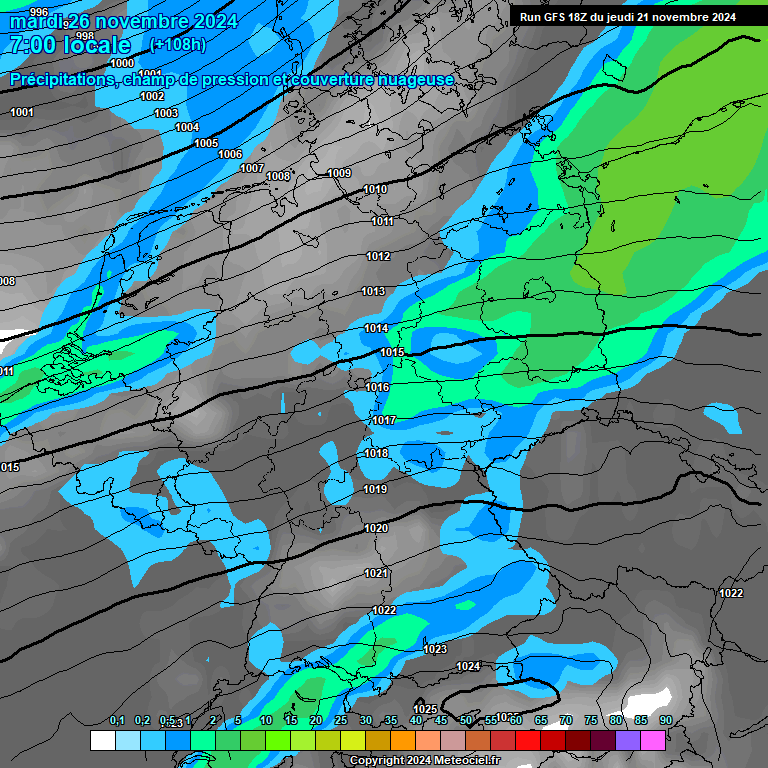 Modele GFS - Carte prvisions 