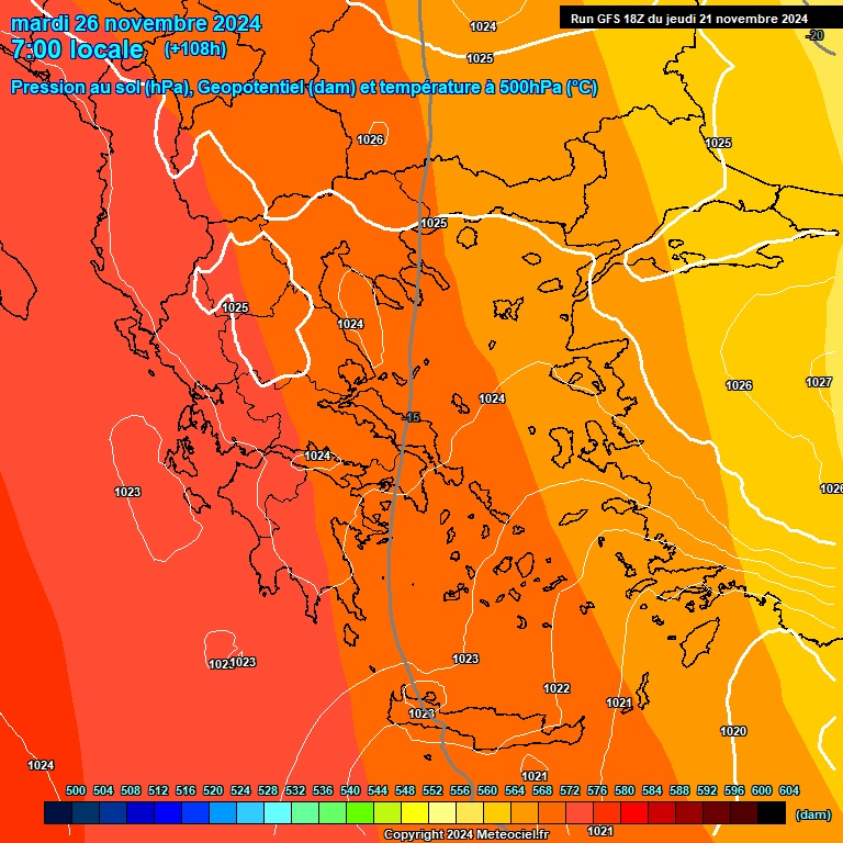 Modele GFS - Carte prvisions 