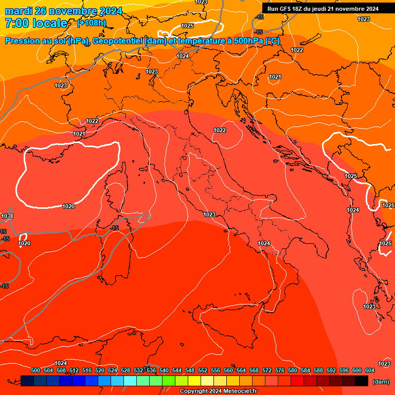 Modele GFS - Carte prvisions 