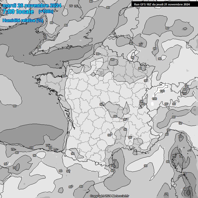 Modele GFS - Carte prvisions 