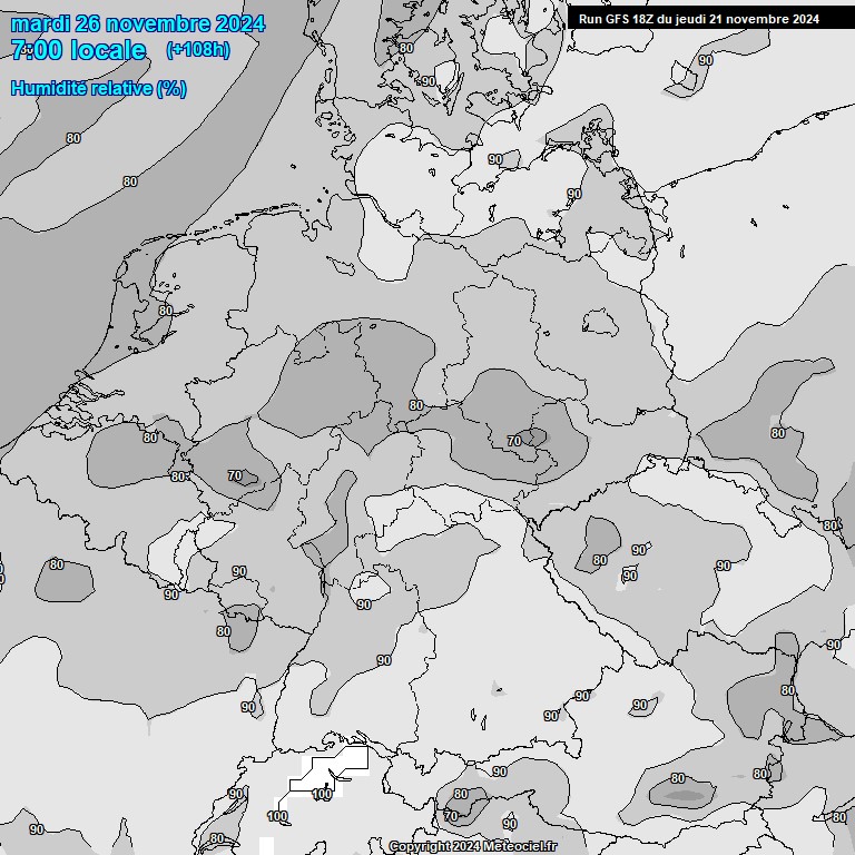 Modele GFS - Carte prvisions 