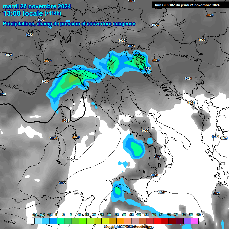 Modele GFS - Carte prvisions 