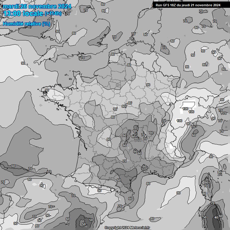 Modele GFS - Carte prvisions 