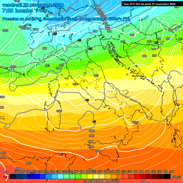 Modele GFS - Carte prvisions 